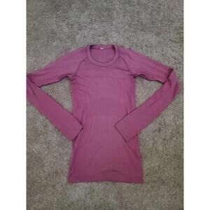Lululemon Dark Pink Swiftly Tech Long Sleeve Workout Top Size 2 READ